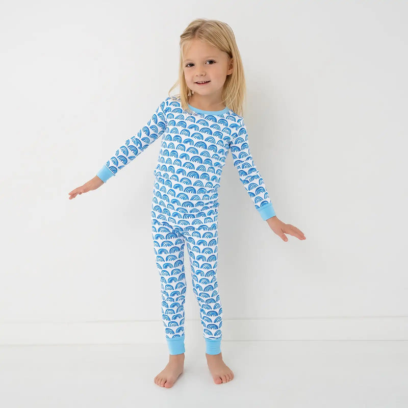 Blue Rainbows Two-Piece Pajama Set